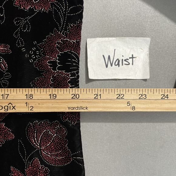 Vintage Black Velvet Jacket Size 12 Goth Floral Collarless Regency Whimsigoth - Picture 9 of 12